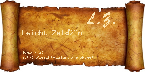 Leicht Zalán névjegykártya