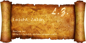 Leicht Zalán névjegykártya